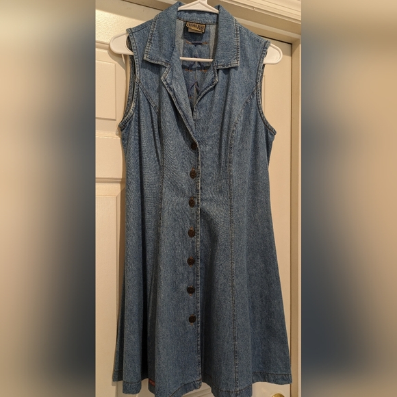 Vintage Blue Denim Dress 90s/Y2K fashion - Picture 3 of 12